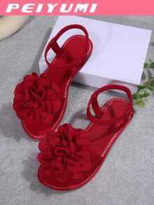 PEIYUMI 女士夏季花卉沙滩凉鞋，弹性设计，方便携带
