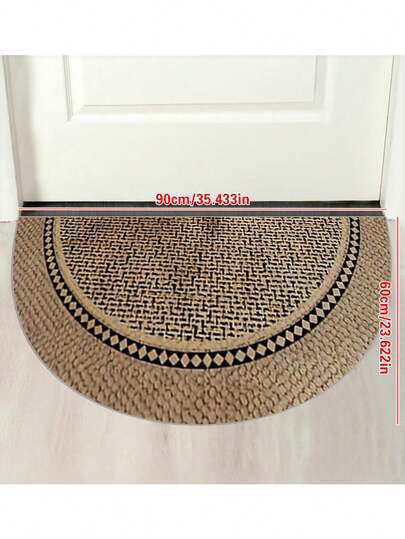 1 件半圆形防滑门垫 - 耐用、防滑且易于清洁的涤纶地毯，带 TPR 背衬，适用于入口、厨房、浴室 - 完美的家居装饰礼物、可洗地毯、装饰地毯