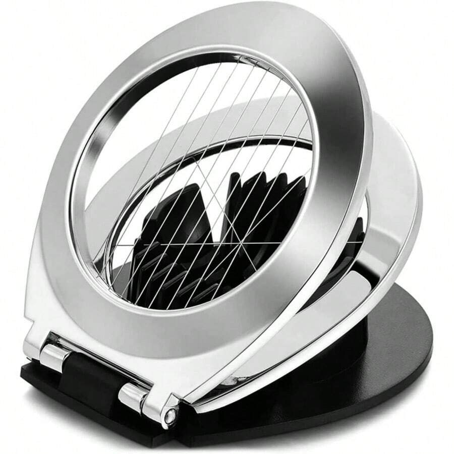 2-In-1 Stainless Steel Egg Slicer And Dishwasher-Mozzarella Cheese Cutter - Black - View 1