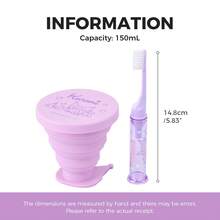 Miniso Sanrio Series Foldable Toothbrush & Bathroom Cup Portable Compact-Kuromi