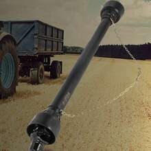 Eje de PTO , eje de transmisión de PTO de 1-3/8", tractor de 6 estrías, extremos de implementación redondos, eje de transmisión de PTO, eje de PTO de tractor serie 4, eje de PTO de cerdo de cepillo de 43"-61" negro, para cortacésped de acabado, cortador giratorio - 43"-61" - Ver 9
