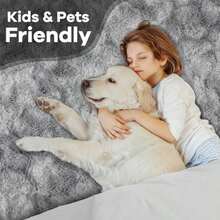 Noahas Ultra Soft 4.5cm Velvet Bedroom Rugs Kids Room Carpet Modern Shaggy Area Rugs Home Decor 2.6' X 5.3', Gray(10' x 8' (Rectangular) Gris brumoso teñido anudado) - Tipo34 - Ver 6