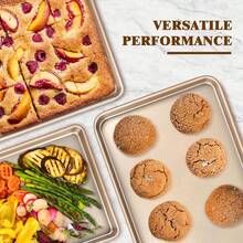Large Non-Stick Carbon Steel Baking Sheet, Suitable For Baking Jelly Rolls, Replacement Oven Tray, Heavy Duty And Easy To Clean - Black, Cookie Cake Pan Set, Rectangular Baking Tray For Cakes, Breads, Cookies, Commercial Or Home Use - Black - View 7
