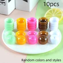 40pcs Plastic Miniature Food Play Bowls Scene Model Decorative Accessories DIY Dollhouse Miniature Kitchen Utensils Small Bowls Toys Christmas