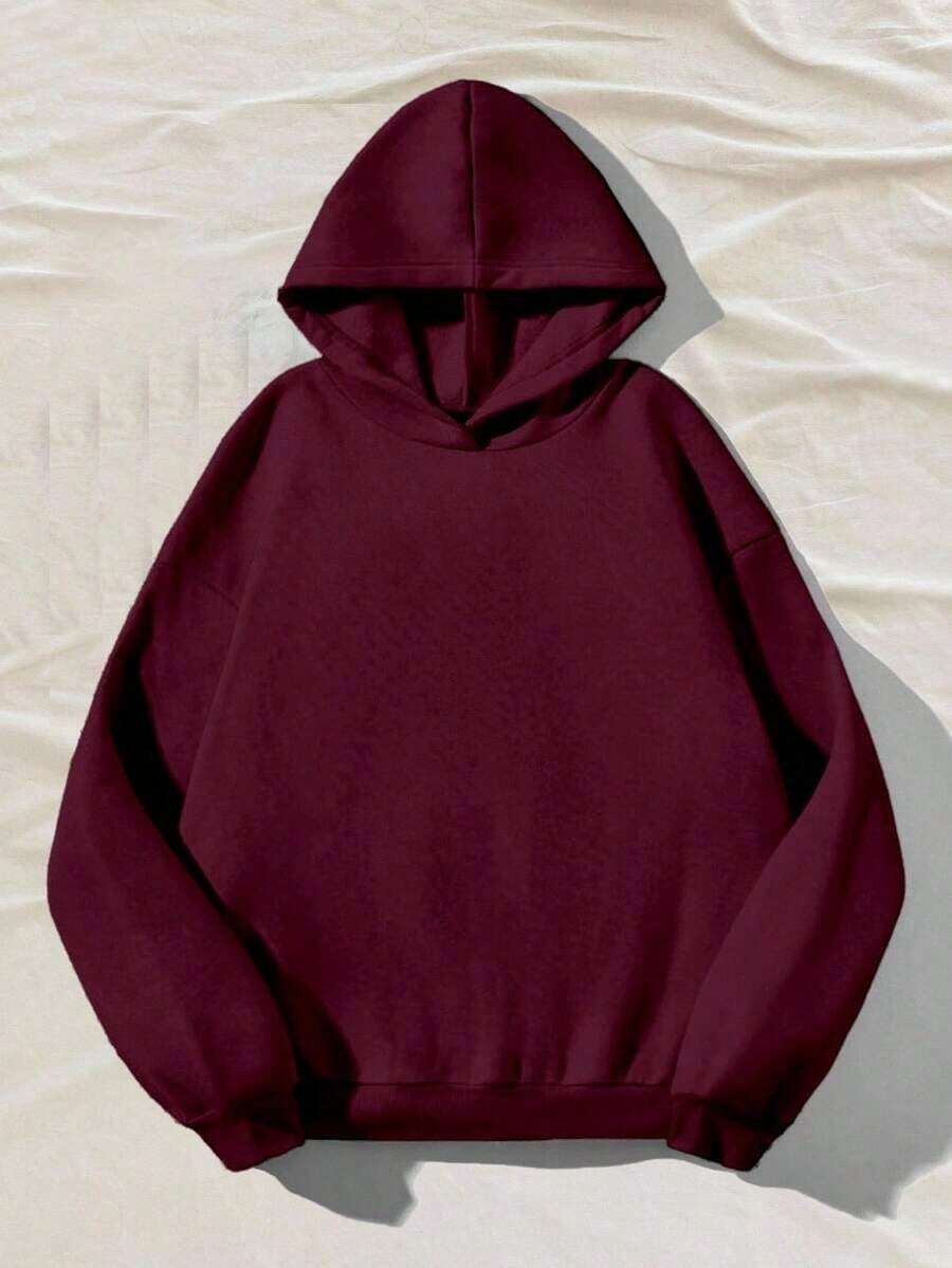 Sudadera SudaderaschristmasAttitoon Casual Minimalist Navy Blue Hooded Long Sleeve Loose Fit Thick Sweatshirt For Women, Suitable For Autumn/Winter,FallLoose And Comfortablewinter Clothes For Women>Sweatshirtswinter Clothes For Women>Sweatshirts - 中紫紅色 - 查看 1