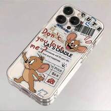 Warner Bros 1个可爱卡通汤姆和杰瑞手机壳，兼容苹果手机，防摔保护套，带双摄像头开孔，创意涂鸦图案，送礼佳品