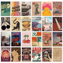 50pcs Vintage Retro Cartoon Poster Set, Creative Design, Matte Finish With English Text, Office Daily Decor, Room Desktop Personalized Decoration - Sets - View 3