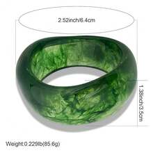 FUNOJOY Acrylic Resin Bangle Bracelets For Women 1-3Pcs Simple Oval Polished-Finish Chunky Bangle Bracelet Wide Wristbands Fashion Jewelry Bracelet For Women{Inchcolor_nameinch:InchD-Greeninch} - D-Xanh lá cây - Xem 4