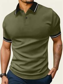 5件男士高尔夫服装POLO衫短袖T恤polo衫运动休闲户外运动polo衫男式polo衫男式男式t恤纯色百搭经典色健身训练服篮球足球橄榄球高尔夫服装