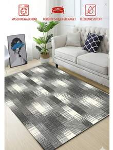 Kitchen Rug - Washable Runner Rug – Non-Slip Roll Carpet – Modern Soft Rug – Cut-To-Size Hallway Rug / Kitchen Mat (60*150, 60*200, 80*200, 80*300, 100*200, 120*180 Cm)  Made ın Turkey - Dark Grey - View 2