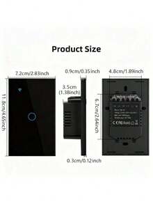 Voice Control Smart Light Switch . Works With Alexa Via Tuya Smart Life - U Standard Wal Touch Switch 1/23/4 Gang Neutral Wire Required For Smart Home - Black - View 7