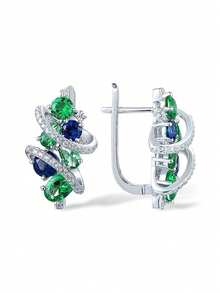 1 Pair Elegant Cubic Zirconia Drop Earrings For Women For Wedding Engagement Anniversary Party Jewelry Valentine's Day Gift - 1# - View 3