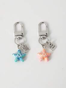 1pc Ocean Animal Starfish Keychain Creative DIY Handmade Men's Charm Car Keychain Personalized Fashion Handbag Backpack Pendant Accessories Popular Summer Beach Starfish Keychain Souvenir Keychain Boyfriend Birthday Gift Family And Friends Novel Jewelry Gift Unique Christmas Gift