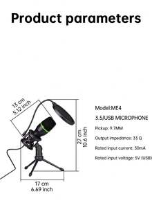 USB Plug Gaming Capacitive Microphone - Black - View 11