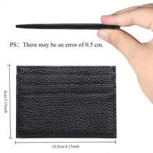 Ultra-Thin RFID Blocking Wallet - Ultra-Thin Credit Card Holder With Front Pocket, Genuine Leather Texture, Minimalist Design, Suitable For Men And Women - Perfect Gift For Halloween, Christmas, Daily Use - Compact Card Protector, Travel Accessory - Black - View 9