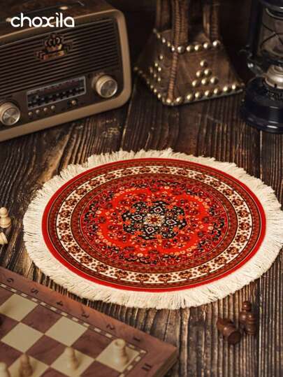 choxila 1件中东沙特风格圆形咖啡垫，可作杯垫、杯托、餐垫、隔热垫、桌布和餐桌装饰品，适用于家庭、住宅、厨房、咖啡桌、木桌、餐厅、婚礼、派对等场合。