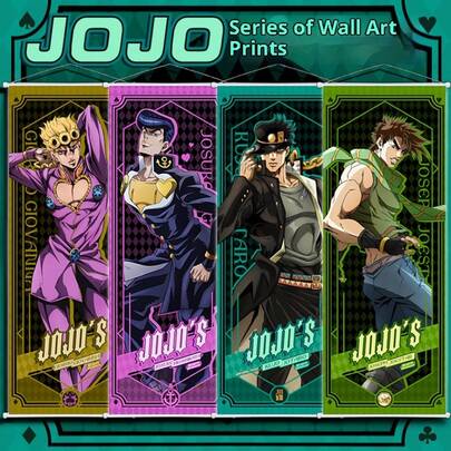 1幅《奇妙冒险》动漫角色桃子绒卷轴画，动漫周边，学生礼物，墙面装饰，生日礼物，圣诞礼物，复活节礼物，圣诞袜礼物，完美礼物，玩具，游戏