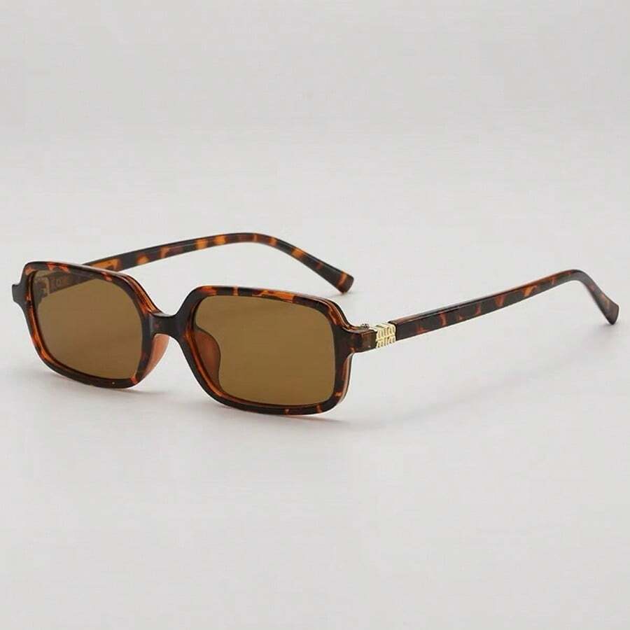 Korean Sunglasses With Square Frame - Unisex Fashion Shades UV400 For Street Style - 咖啡棕 - 查看 1
