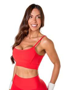 Basic Fitness Top In Polyamide - Red - View 2
