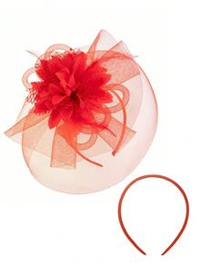 HITYfascinator 1 قطعة شريط رأس من ألياف البوليستر أحادي اللون، مناسب لجميع الفصول، شريط شعر للنساء، دياديما