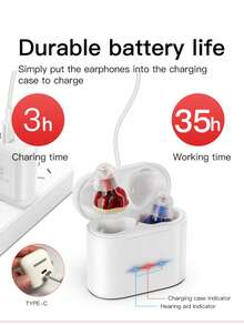 Hearing Aid, Wireless Sound Amplifier ITE Mini Invisible Elderly Hearing Aid Earphone, Hearing Impaired Hearing Device