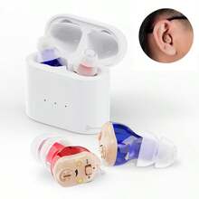 Hearing Aid, Wireless Sound Amplifier ITE Mini Invisible Elderly Hearing Aid Earphone, Hearing Impaired Hearing Device