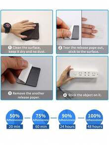 100/50/10pcs Heavy Duty Double Sided Foam Tape, Strong Self-Adhesive Mounting Tape, Includes Square & Round Shapes - Multicolor - View 7