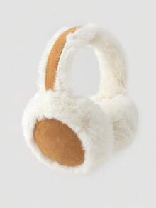 1 Piece Of Winter Foldable And Warm Ear Muffs, White Plush Windproof Ear Warmers, Anti Cold And Velvet Ear Covers, Anti Freezing Ear Muffs, Christmas And New Year Gifts