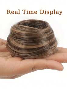 Synthetic Hair Bun Woman Straight Updo Hair Tie Elastic Rubber Band Chignon Hairpiece Extensions Hair Bands Natural Hairpiece Fo - Multicolor - View 8