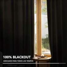 NANWEI Lino Cortinas Blackout 100% Opacas, Bolsillo para Barra/Pestaña Trasera, para Recámara y Ventana de Sala, 2 Paneles (, 106.6 x 160 cm)(132An x 213Al cm (2 Paneles) Lino) - Tipo 15 - Ver 4