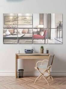 12pcs/8pcs/6pcs/4pcs/2pcs Mirror Wall Stickers, Full Length Mirror For Home, Bedroom, Self-Adhesive Acrylic Shatterproof Mirror, Best Gift For Birthday, Graduation - Transparent - View 4