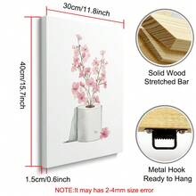 1 pieza Cartel de lienzo con impresión de papel higiénico con flores botánicas, enmarcado o sin enmarcar, arte de pared divertido para baño, decoración minimalista y estética para apartamento, sala de estar, dormitorio, decoración moderna del hogar - Multicolor - Ver 7