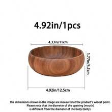 1/2/4/8pcs 3.14in/4.92in/5.51in/6.3in Handcarved Gourd Shaped Wooden Bowls - Rustic Wooden Salad/Snack Bowls, For Popcorn, Pasta, Candy, Cereal, Coconut Spread, Appetizers, Kitchen