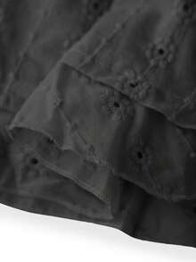 Women Summer Sleeveless Dress Floral Embroidery Loose Party A-Line Dress For Beach Club Streetwear - Black - View 7