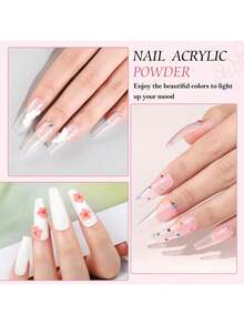 PEACECOLOR Beginner Acrylic Nail Kit With UV Nail Lamp Glitter Powder Complete DlY Nail Art Starter Kit For Gift Nail Extensions Gift Set - Bộ dụng cụ làm móng Acrylic 92 món - Xem 4