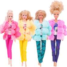 New 3pcs/Set Outfit For 30cm Doll, 11 Inch Winter Nightwear Plush Vest, Top And Pants Set (Jacket + T-Shirt + Trousers) - Multicolor - View 1