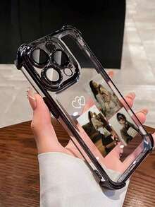 1pc Customized Photo Image DIY Soft TPU Electroplated Corner Anti-Drop Protective Phone Case, Compatible With Iphone 16 15 14 13 12 11 Pro Promax Plus/Redmi/OPPO, Ideal Gift For Holidays, Anniversaries, Birthdays, Friends, Boyfriends, Girlfriends, Family, Loved Ones, Couples