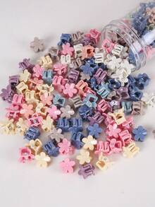 100pcs/Pack Girls' Random Color Mini Small Hair Clips, Simple & Versatile Hair Accessories, Suitable For Daily Use - Multicolor - View 4