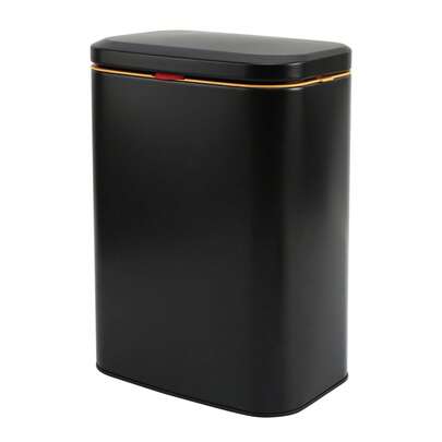 Cubo de basura de cocina de acero inoxidable con capacidad de 8 l, cubo de basura colgante con contenedor interior extraíble, cubo de basura de pared con tapa, color negro