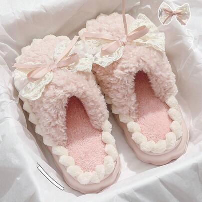 Pantuflas térmicas para mujer, suela gruesa antideslizante, pantuflas de felpa cálidas para interiores para otoño/invierno 2025 Nuevo