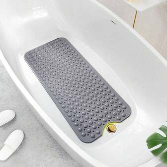 1pc Bathroom Anti-Slip Mat, PVC Bathtub Foot Pad, Shower Bath Mat With Suction Cups, Floor Mat