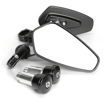 一对 7/8 英寸（22 毫米）通用摩托车后视镜，电动汽车改装车把后视镜，机车后视镜，倒车镜