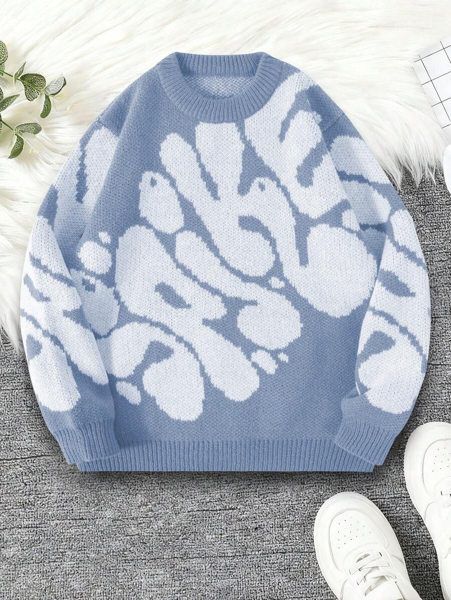 1 szt. Modny, wygodny, miękki sweter dla chłopców, z dzianiny, z blokami kolorów, z długim rękawem, odpowiedni do domu, do codziennych dojazdów, szkoły, na zajęcia na świeżym powietrzu, na imprezę, na ulicę, na zimę