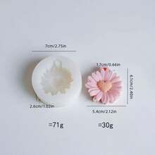 DIY Candle Making Mold - 1PC Heart Center Daisy Shape Silicone Mold For Handmade Aromatherapy Soy Wax Candles,Reusable Silicone Mother's Day, Home Decor Craft Supplies,Easy Use Silicone Mold For Creating Romantic Handmade Candles - Multicolor - View 5