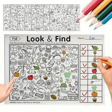 Children's Interactive Seek - And - Find Game Book - Enhance Brain With Sudoku Puzzles, Memory And Color Recognition. It's A Travel Puzzle Card For Both Home And School Use, With Durable Pages And Fun Challenges. Ideal As A Gift For Thanksgiving, Christmas And New Year.