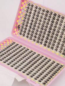 308pcs Comic Lash Cluster Large Capacity Lash Box Set  Soft And Fluffy Lash Clusters Slim Suitable For Beginners Simple And Easy To Wear Suitable For DIY Eyelash Extension Tools Cosplay At Home - C - View 7