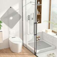 Shower Bathtub Mat Non Slip, 24inchx 24inch Bath Mat For Tub, Soft PVC Shower Mats For Inside Shower With Suction Cups And Center Drain Hole, Machine Washable Bathroom Floor Mat, Grey{Inchcolor_nameinch:InchGreyinch,Inchsize_nameinch:Inch24\Inchx24\Inch(Square)Inch} - Grey - View 10