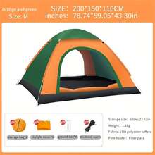 2-Person Portable Camping Tent With Silver Heat-Resistant Insulation, Double Doors & Ventilation Mesh - Mixed Colors, All-Season Lightweight Design For Outdoor Adventures, Tents For Camping, Adventure Travel Gear, Modern Tent Design, Durable Tent Fabric - Multicolor - View 9