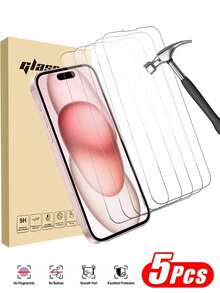 5pcs Ultra-Durable Full Screen High-Definition Tempered Glass Screen Protector Compatible With IPhone 17/17Pro/17Air/17Pro Max, 16/16Pro/16Plus/16ProMax, 15/15Plus/15Pro/15Pro Max, 14/14Plus/14Pro/14Pro Max, 13Mini/13/13Pro/13Pro Max, 12Mini/12/12Pro/12Pro Max, 11/11Pro/11Pro Max. Scratch-Resistant, Anti-Fall, Anti-Fingerprint, 9H Hardness, Easy To Install. - Clear - View 18