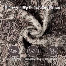 lochas Washable Vintage Bedroom Area Rugs, Large Indoor Machine Washable Non-Slip Rugs For Living Room, Dining Room, Kitchen, Office, Soft Low Pile Vintage Floor Carpets Home Decor,Non-Slip &Durable,Christmas Festival Gifts - 棕色 - 查看 7